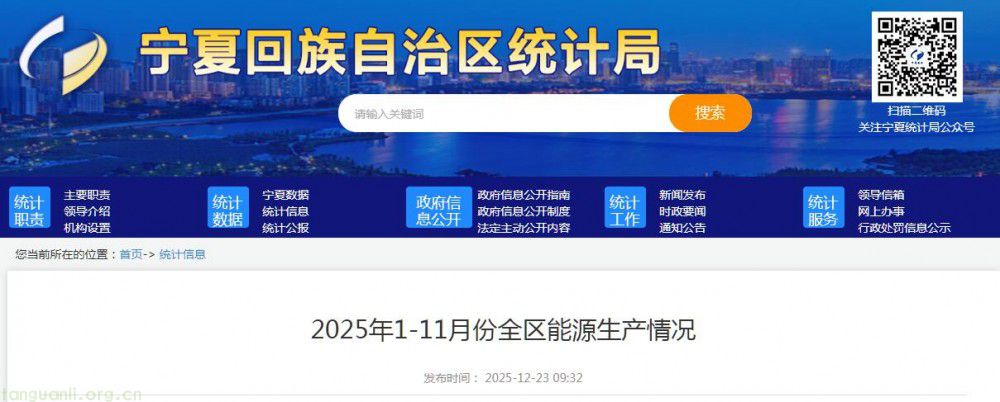 2025 年 1-11 月宁夏能源生产态势良好 工业发电与结构转型双提升(图1)