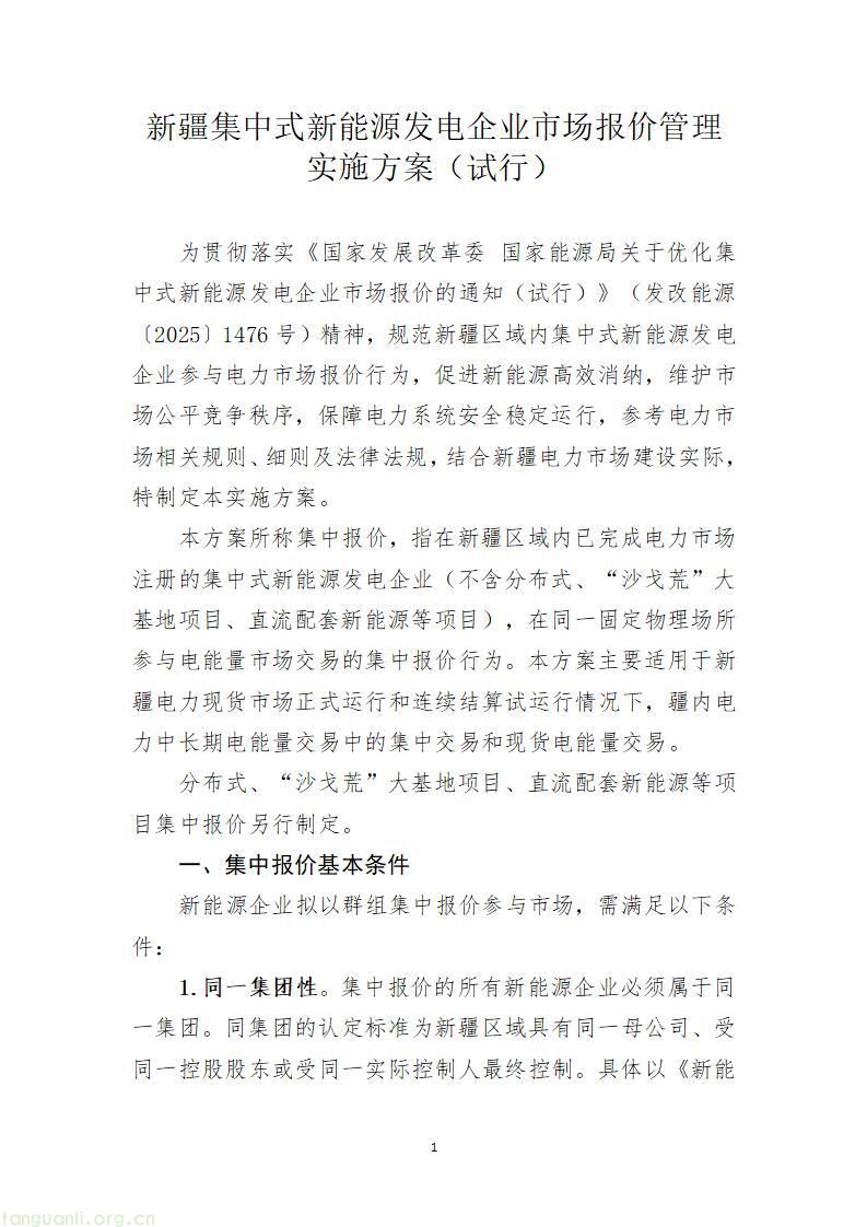 国家能源局新疆监管办印发新能源发电企业市场报价管理实施方案(图2)