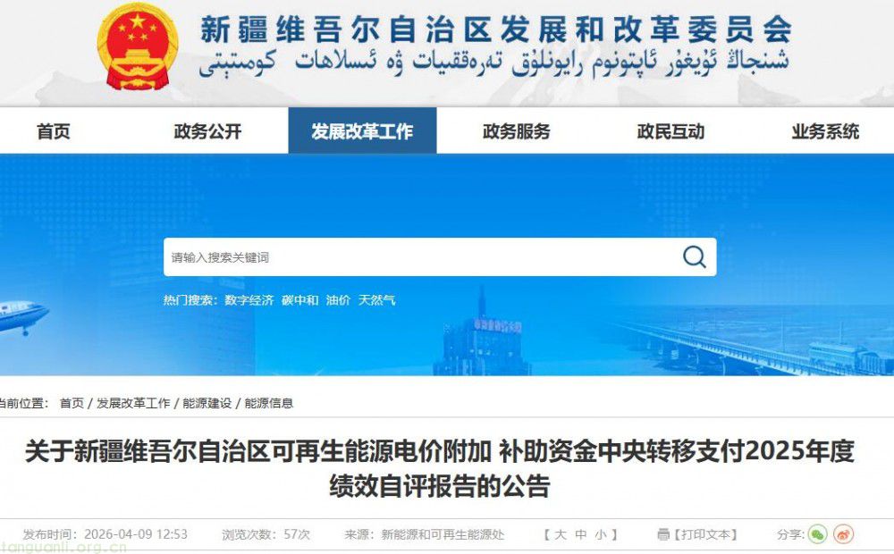 新疆发改委发布 2025 年度可再生能源电价附加补助资金绩效自评公告(图1)