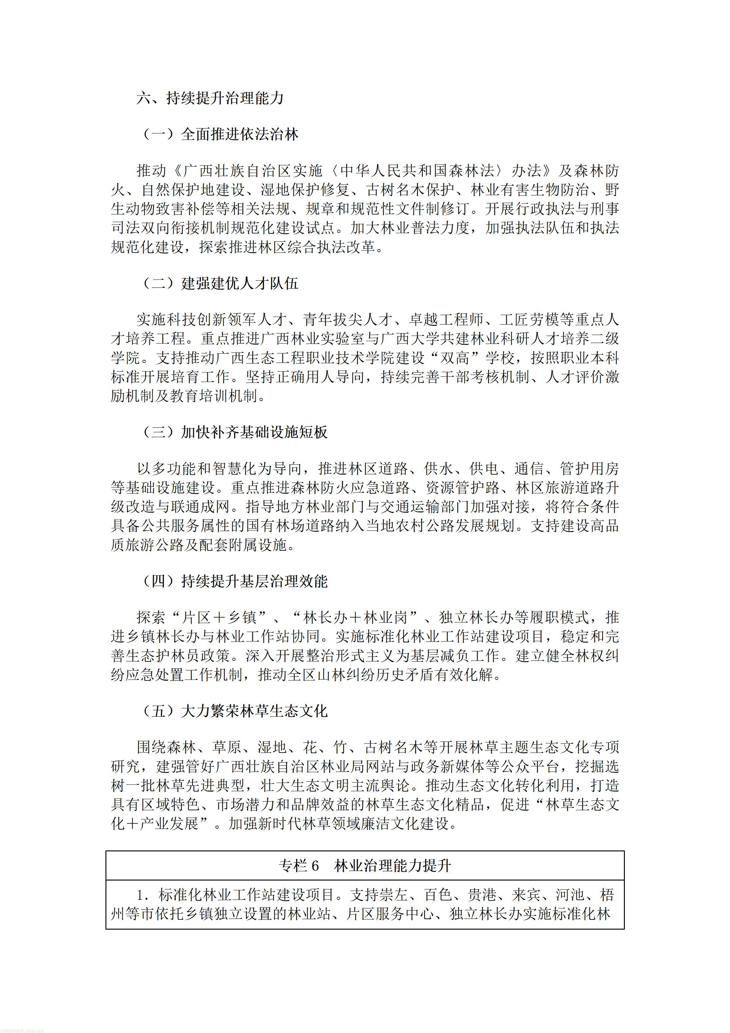 森林碳资产市场化探索:广西林草十五五布局 CCER 开发、绿色金融及 “林业碳汇 +” 创新(图11) 广西壮族自治区人民政府办公厅关于印发《广西林业草原发展“十五五”规划》的通知.doc_11.jpg